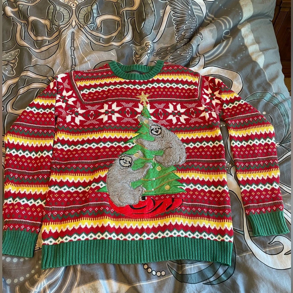Ugly Christmas Sweater with sloths